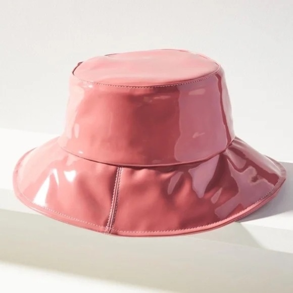 Anthropologie Accessories - NWT Anthropologie ASN Pink Faux Leather Bucket Hat
